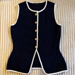 Navy Blue Vest with Gold Buttons